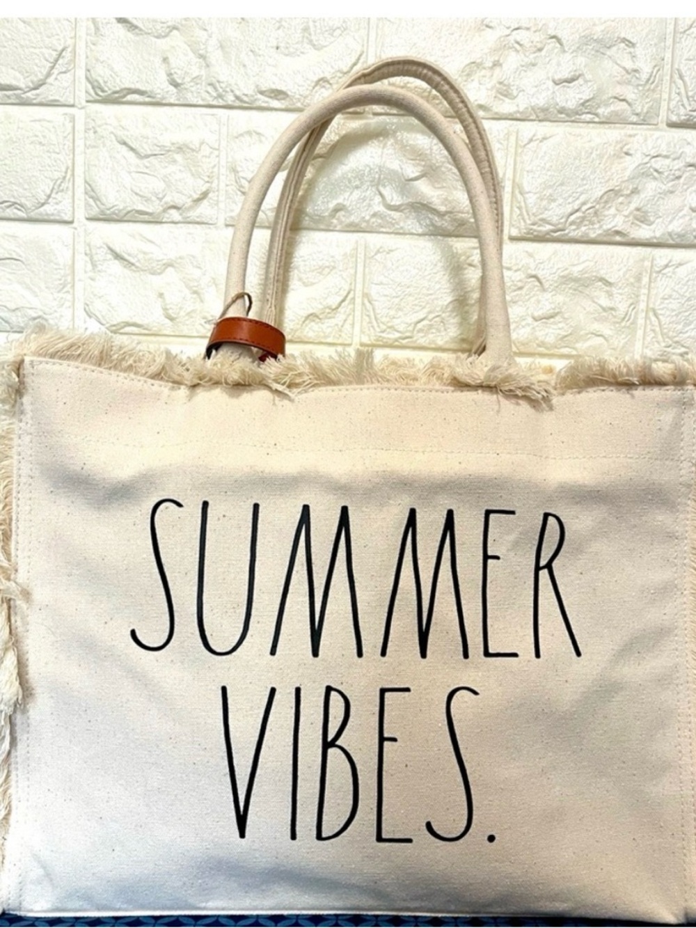 Rae Dunn White Tote Bag - Summer Vibes